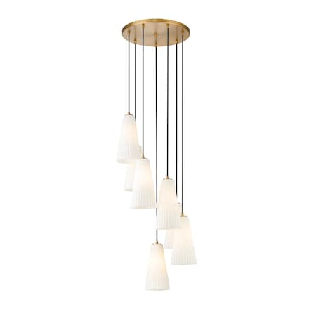 Z-Lite Farrell 7 Light Chandelier, 18in. W x 13.75in. H, Modern Gold 3043P7-7R-MGLD